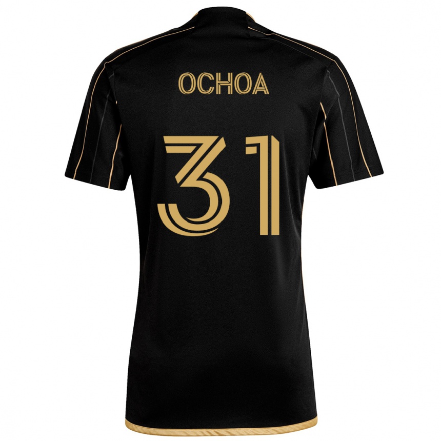 Men Football David Ochoa #31 Black Gold Home Jersey 2024/25 T-Shirt Za