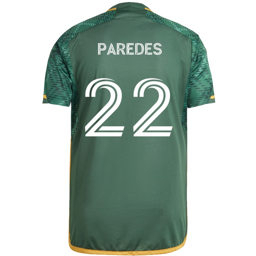 Men Football Cristhian Paredes #22 Green Orange Home Jersey 2024/25 T-Shirt Za