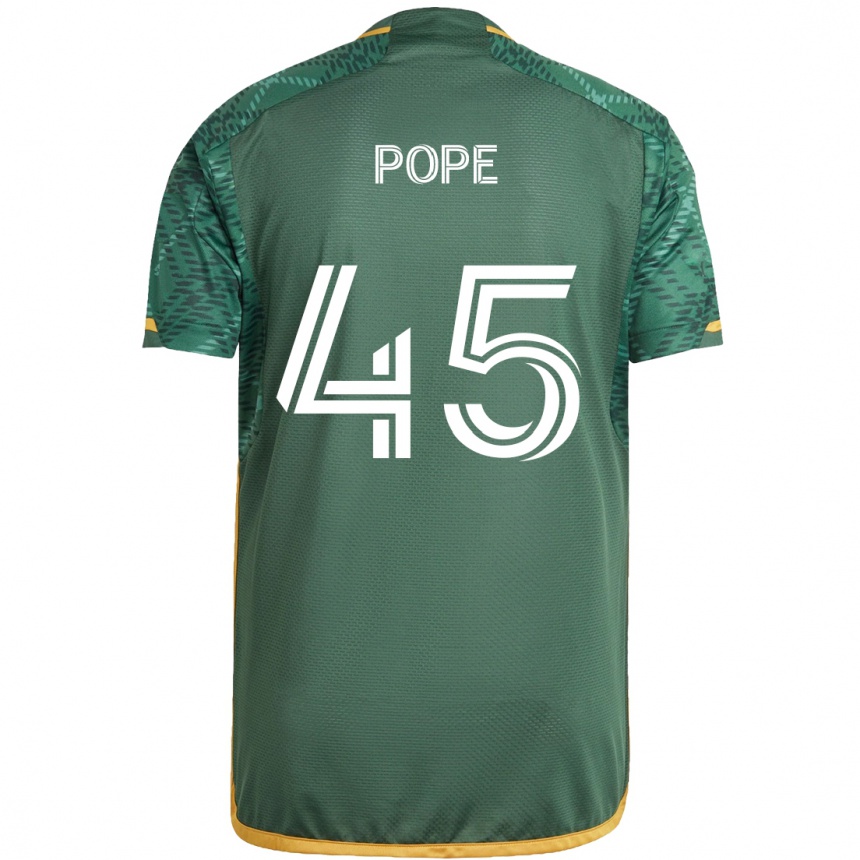 Men Football Blake Pope #45 Green Orange Home Jersey 2024/25 T-Shirt Za