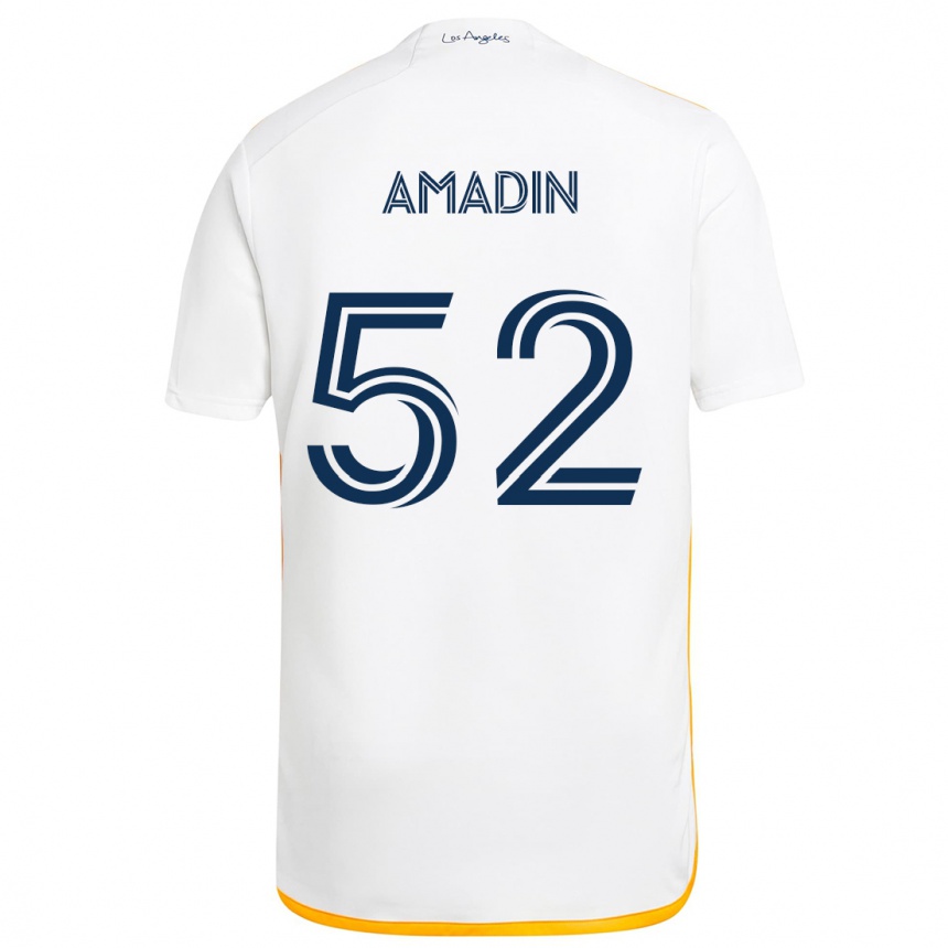 Men Football Elijah Amadin #52 White Yellow Home Jersey 2024/25 T-Shirt Za