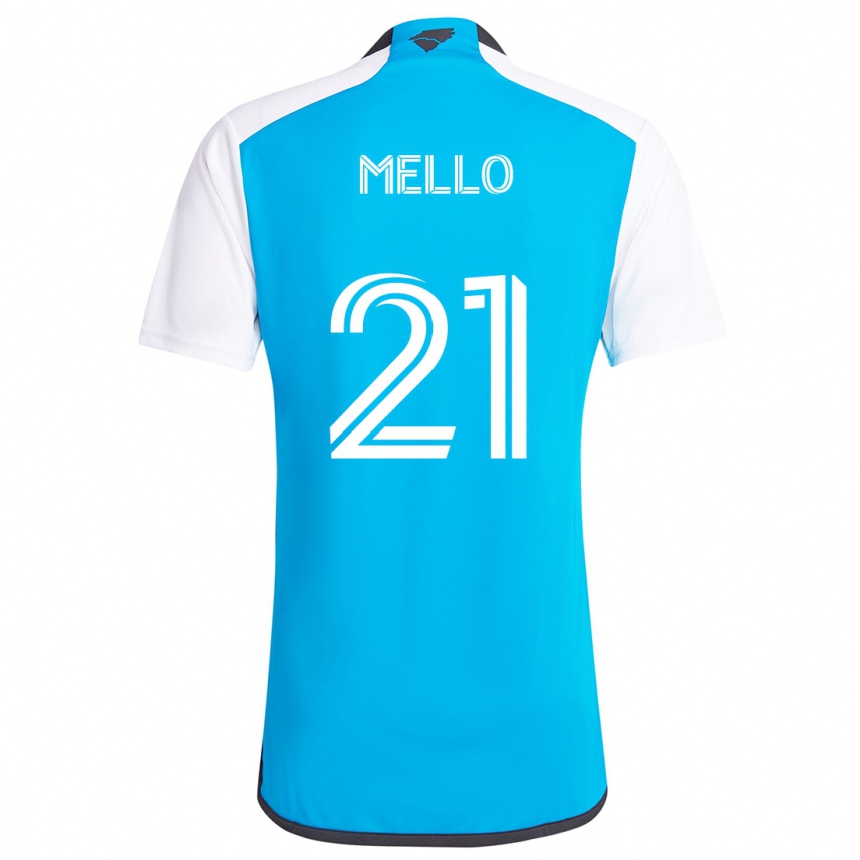 Men Football Vinicius Mello #21 Blue White Home Jersey 2024/25 T-Shirt Za