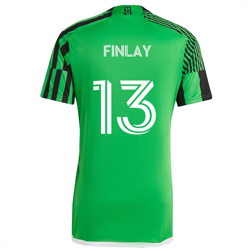 Men Football Ethan Finlay #13 Green Black Home Jersey 2024/25 T-Shirt Za