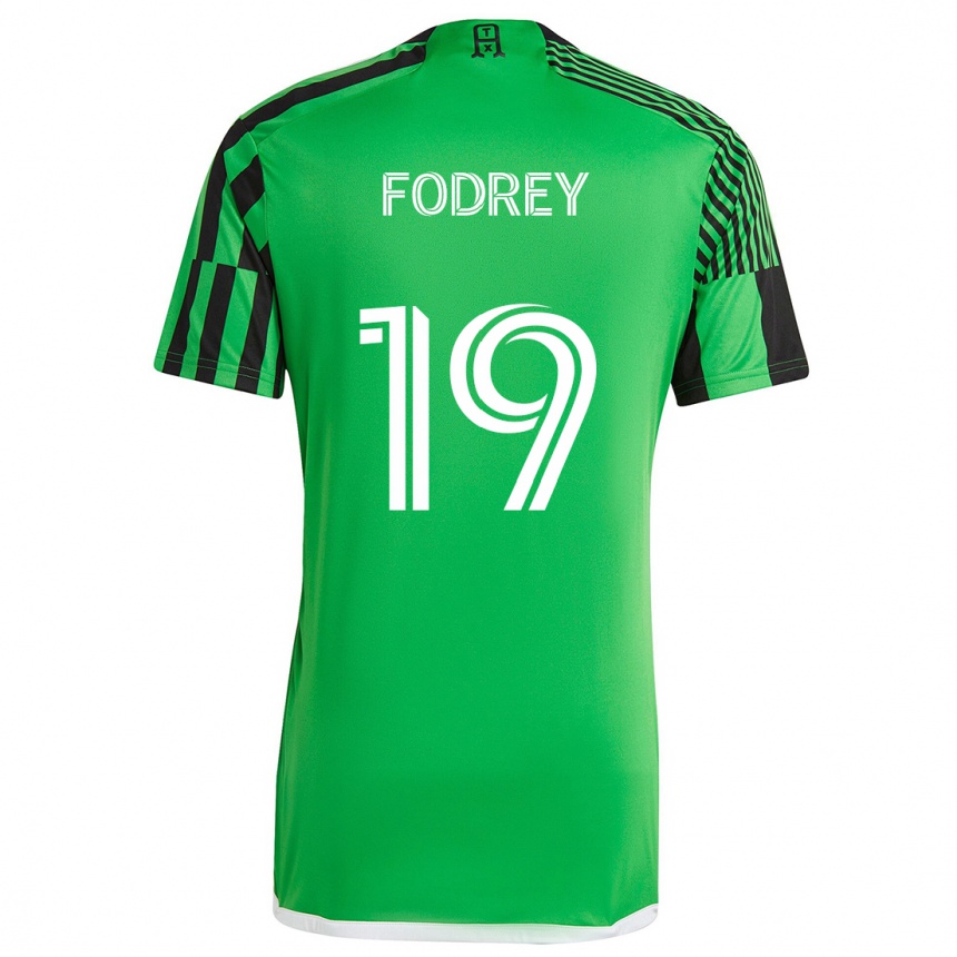 Men Football Cj Fodrey #19 Green Black Home Jersey 2024/25 T-Shirt Za