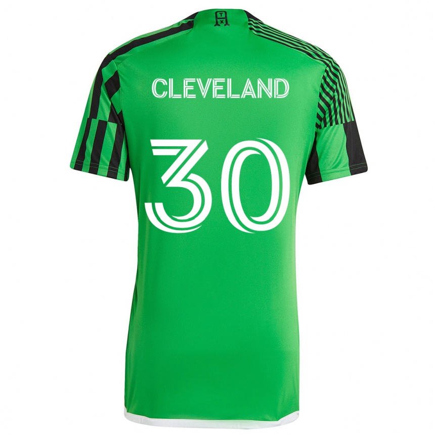 Men Football Stefan Cleveland #30 Green Black Home Jersey 2024/25 T-Shirt Za