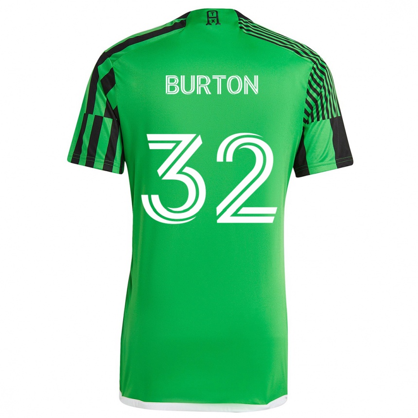 Men Football Micah Burton #32 Green Black Home Jersey 2024/25 T-Shirt Za