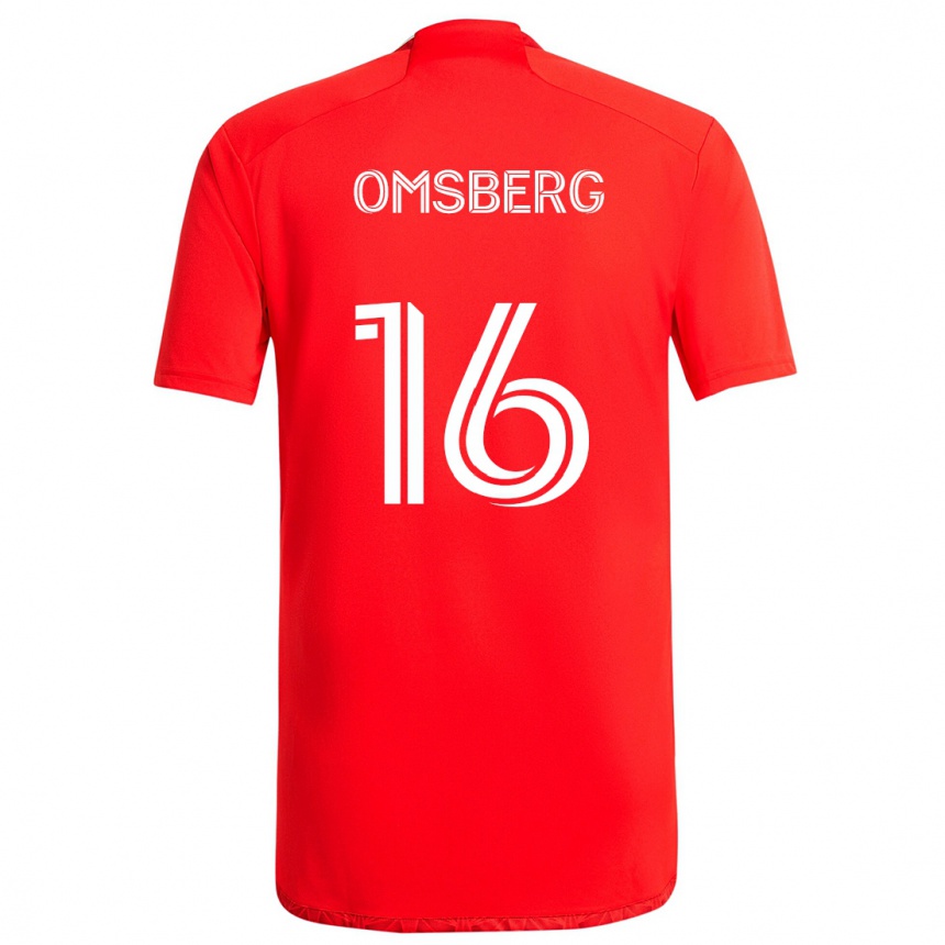 Men Football Wyatt Omsberg #16 Red White Home Jersey 2024/25 T-Shirt Za