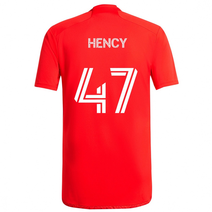 Men Football Billy Hency #47 Red White Home Jersey 2024/25 T-Shirt Za