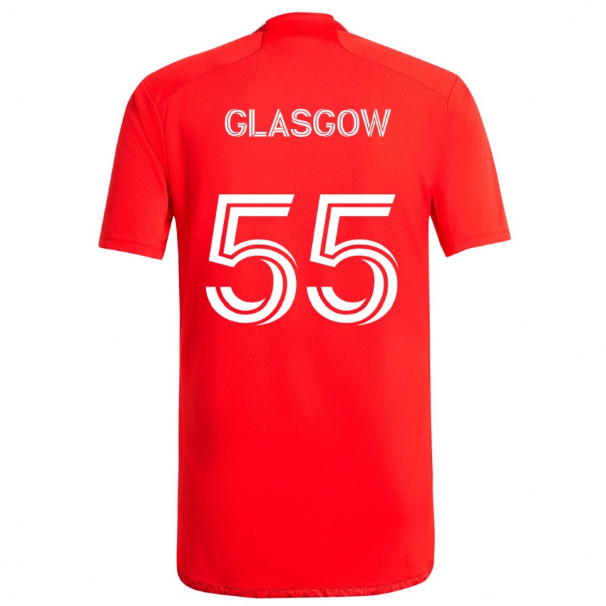 Men Football Omari Glasgow #55 Red White Home Jersey 2024/25 T-Shirt Za