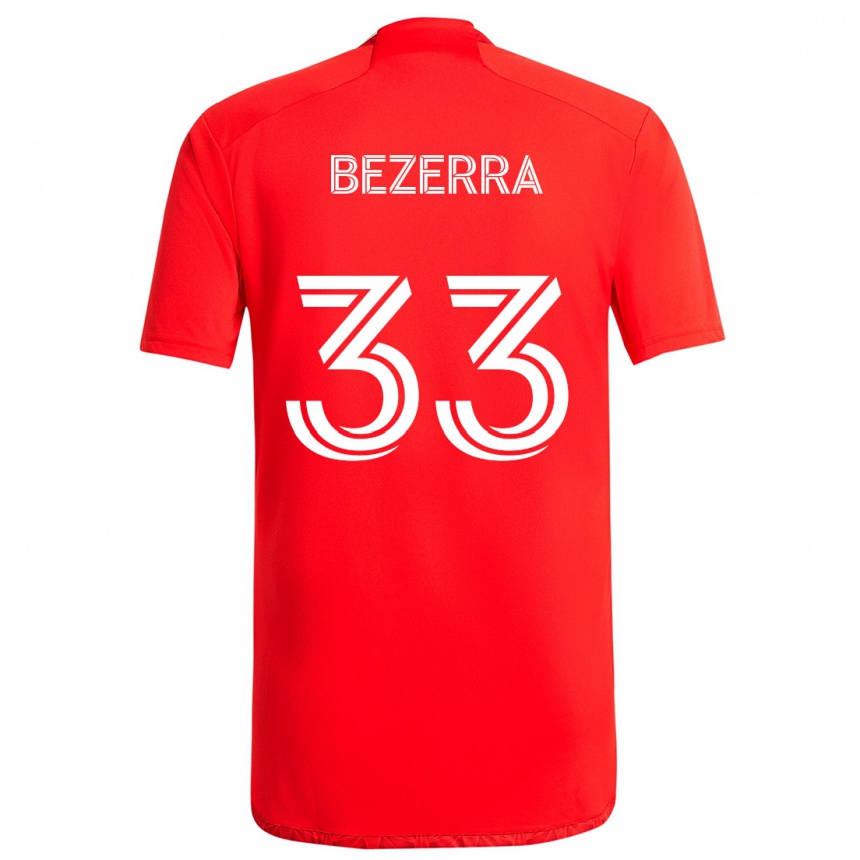 Men Football Victor Bezerra #33 Red White Home Jersey 2024/25 T-Shirt Za