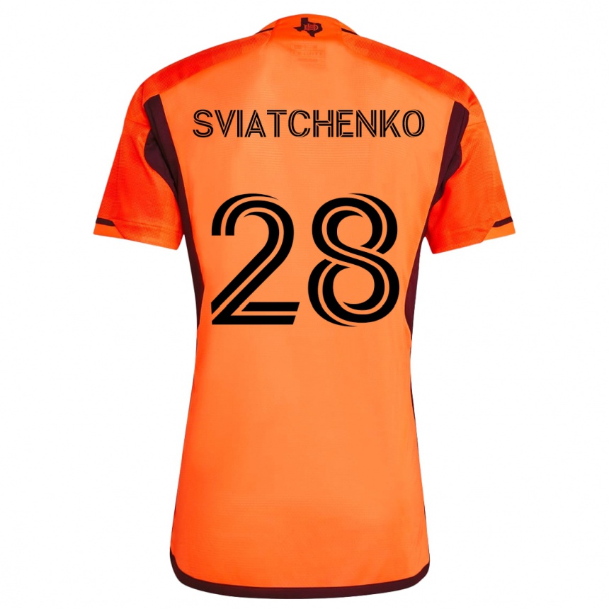 Men Football Erik Sviatchenko #28 Orange Black Home Jersey 2024/25 T-Shirt Za