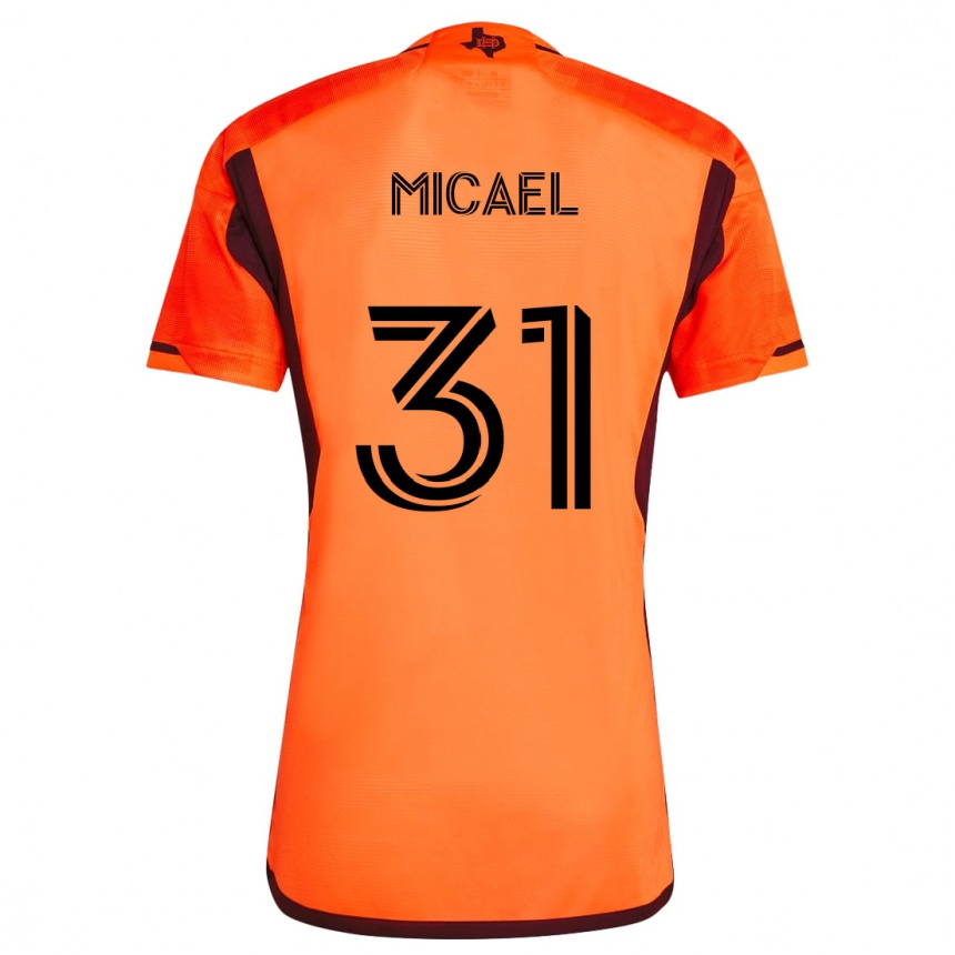 Men Football Micael #31 Orange Black Home Jersey 2024/25 T-Shirt Za