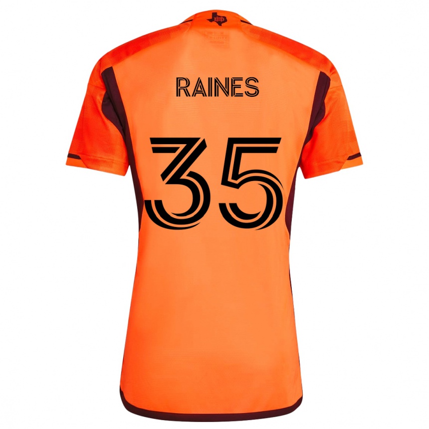 Men Football Brooklyn Raines #35 Orange Black Home Jersey 2024/25 T-Shirt Za