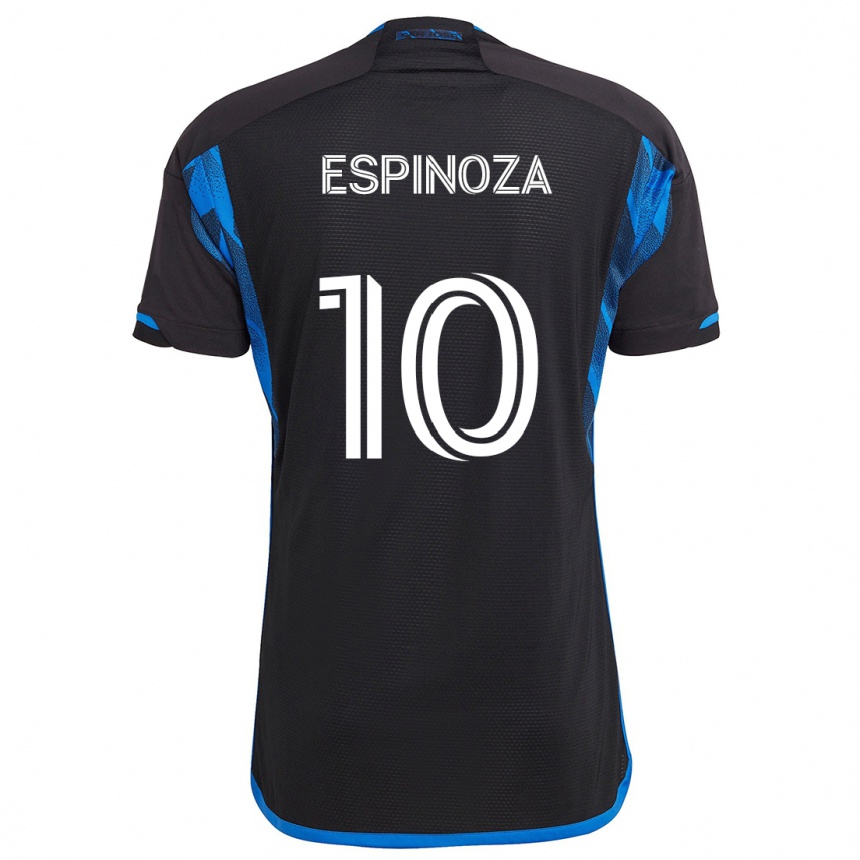 Men Football Cristian Espinoza #10 Blue Black Home Jersey 2024/25 T-Shirt Za