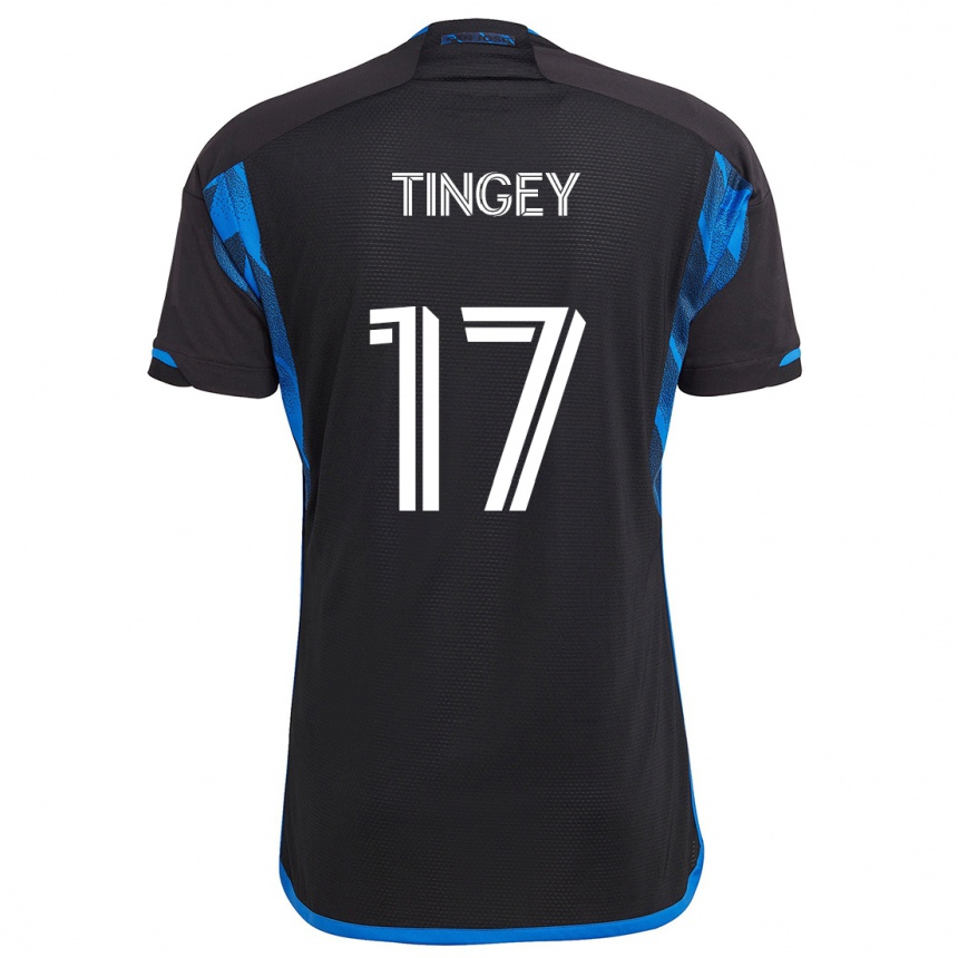 Men Football Keegan Tingey #17 Blue Black Home Jersey 2024/25 T-Shirt Za