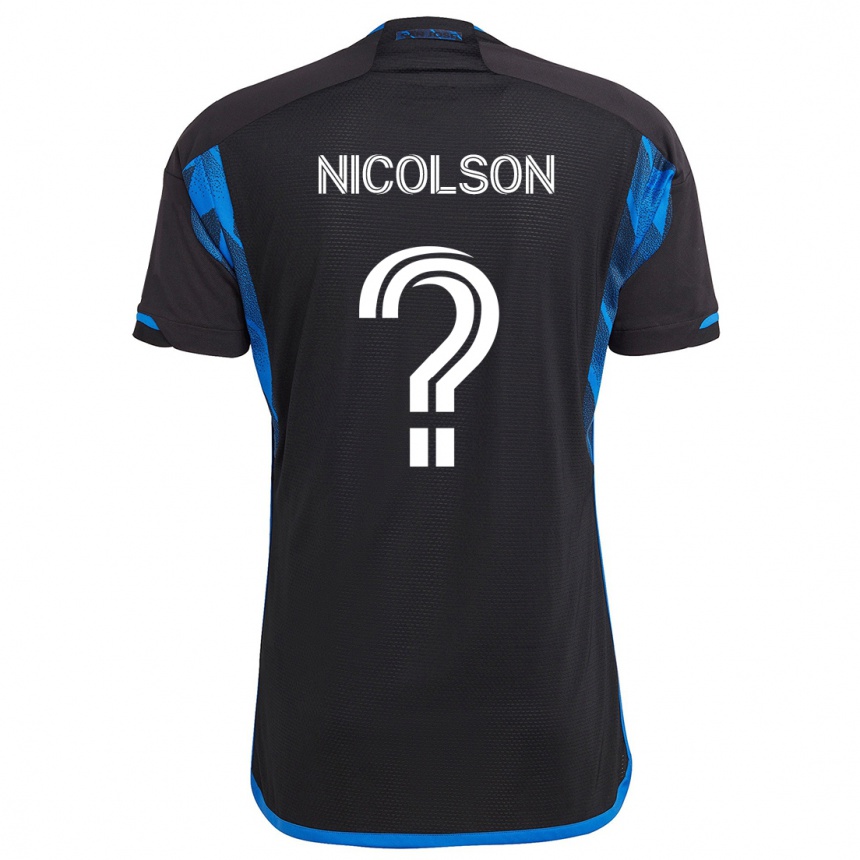 Men Football John Nicolson #0 Blue Black Home Jersey 2024/25 T-Shirt Za