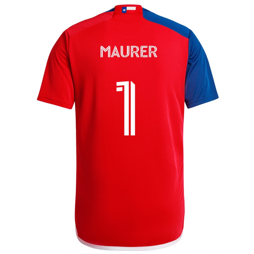 Men Football Jimmy Maurer #1 Blue Red Home Jersey 2024/25 T-Shirt Za