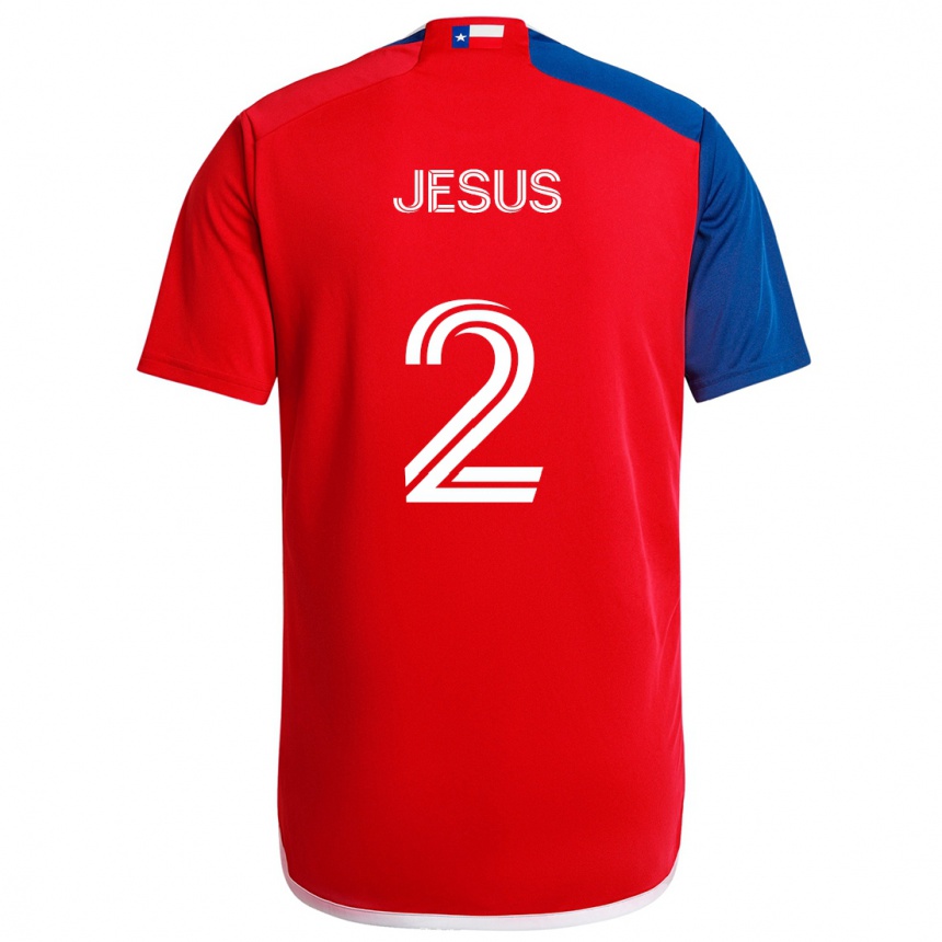 Men Football Geovane Jesus #2 Blue Red Home Jersey 2024/25 T-Shirt Za