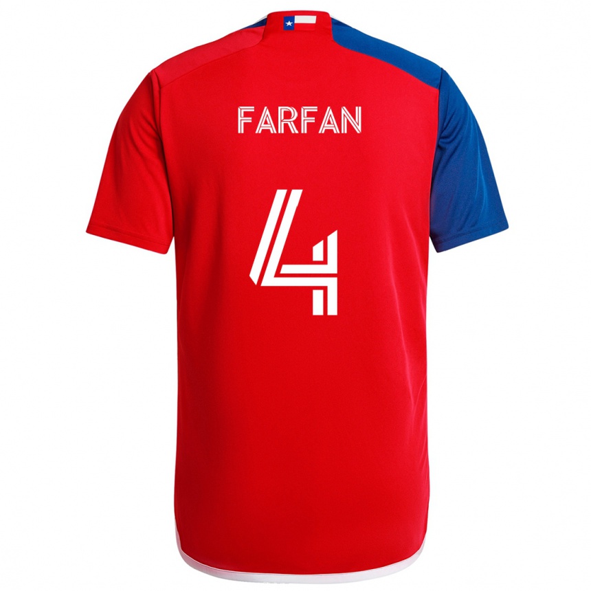 Men Football Marco Farfán #4 Blue Red Home Jersey 2024/25 T-Shirt Za