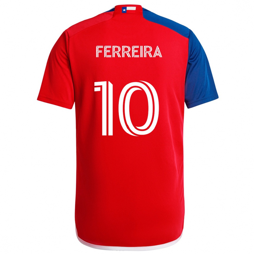 Men Football Jesús Ferreira #10 Blue Red Home Jersey 2024/25 T-Shirt Za