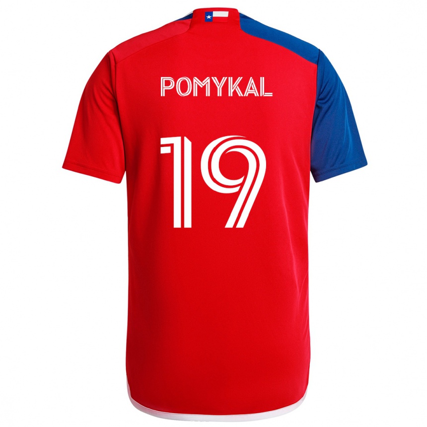 Men Football Paxton Pomykal #19 Blue Red Home Jersey 2024/25 T-Shirt Za