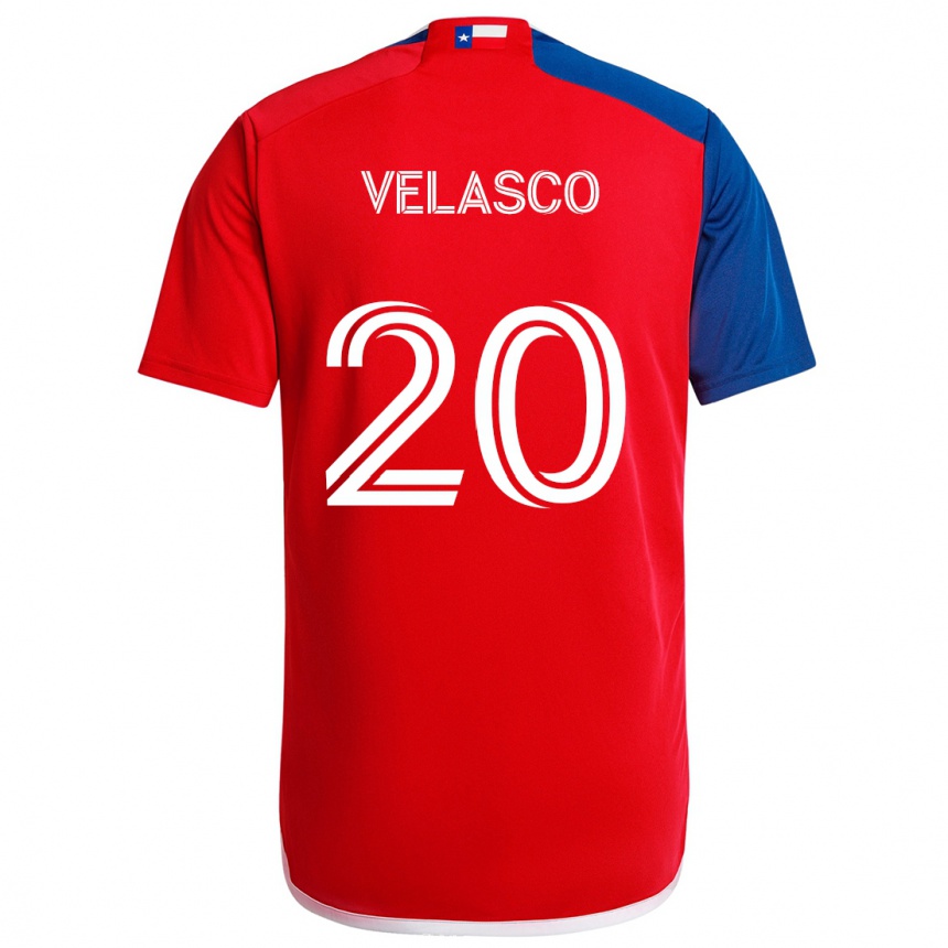 Men Football Alan Velasco #20 Blue Red Home Jersey 2024/25 T-Shirt Za