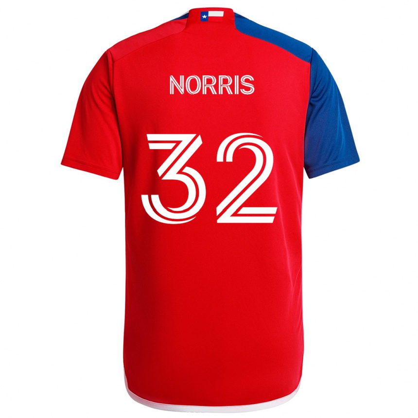 Men Football Nolan Norris #32 Blue Red Home Jersey 2024/25 T-Shirt Za