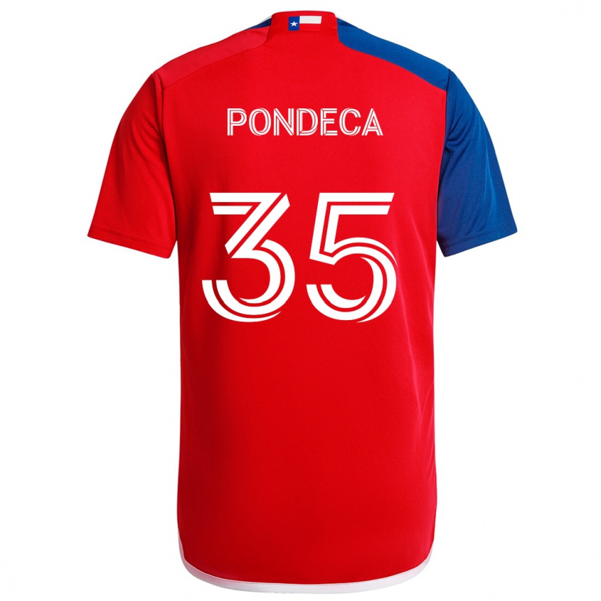 Men Football Tomas Pondeca #35 Blue Red Home Jersey 2024/25 T-Shirt Za