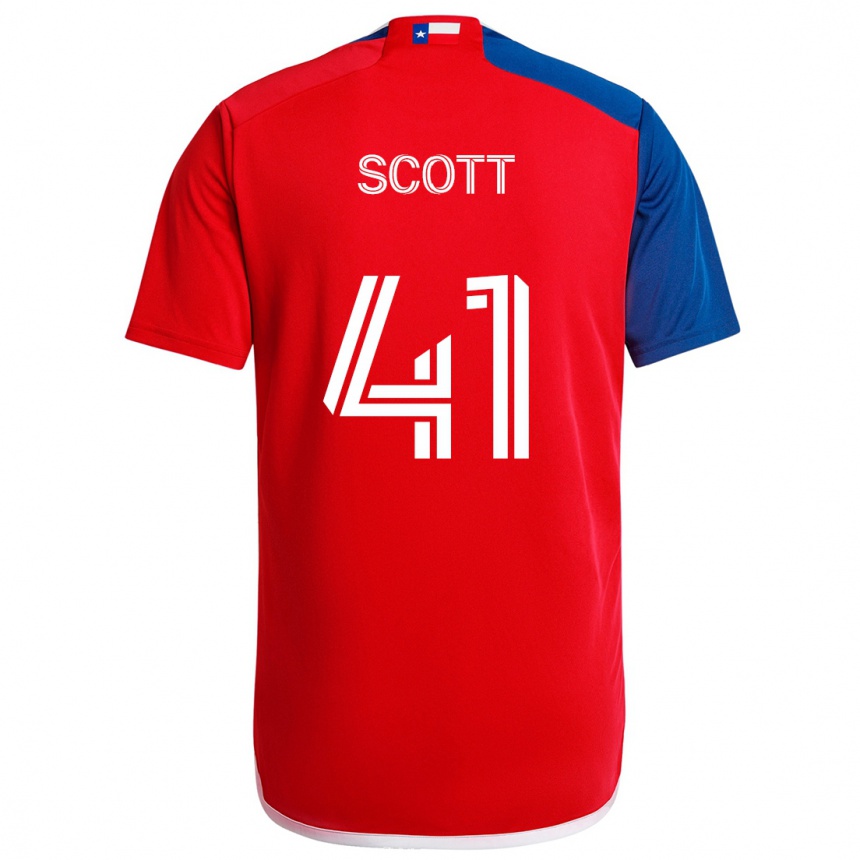 Men Football Tarik Scott #41 Blue Red Home Jersey 2024/25 T-Shirt Za