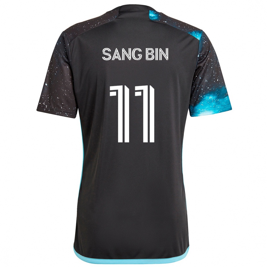 Men Football Sang-Bin Jeong #11 Black Blue Home Jersey 2024/25 T-Shirt Za