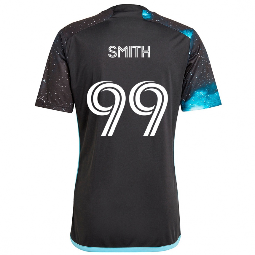 Men Football Jordan Adebayo-Smith #99 Black Blue Home Jersey 2024/25 T-Shirt Za