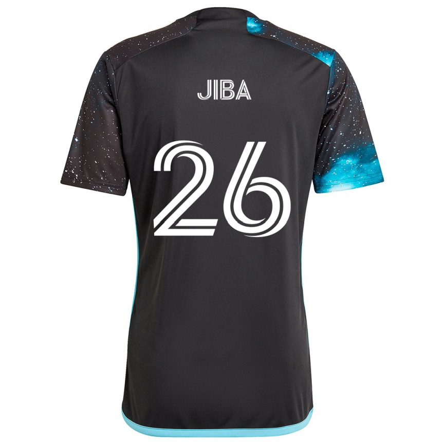 Men Football Ryen Jiba #26 Black Blue Home Jersey 2024/25 T-Shirt Za