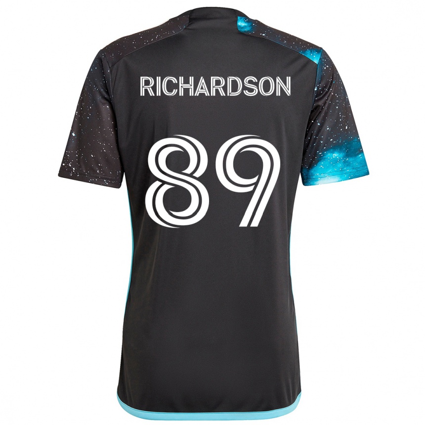 Men Football Nick Richardson #89 Black Blue Home Jersey 2024/25 T-Shirt Za