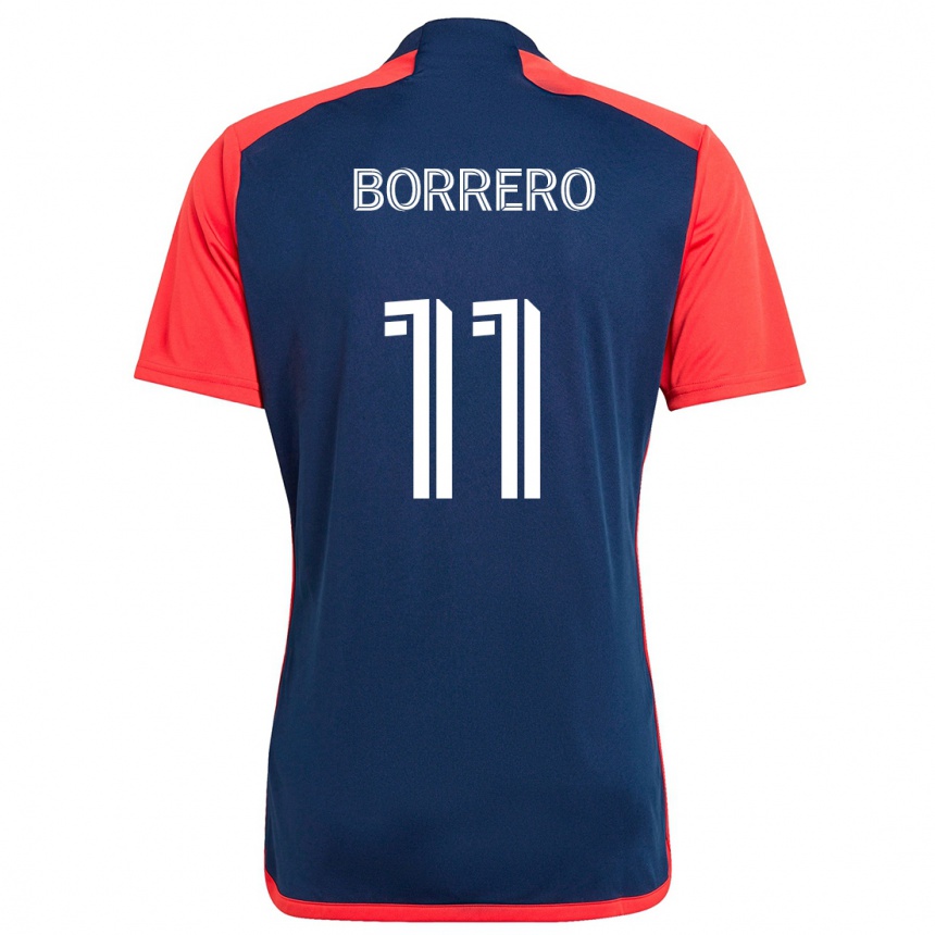 Men Football Dylan Borrero #11 Blue Red Home Jersey 2024/25 T-Shirt Za