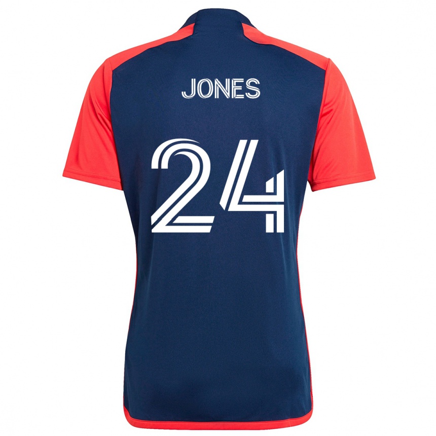 Men Football Dejuan Jones #24 Blue Red Home Jersey 2024/25 T-Shirt Za