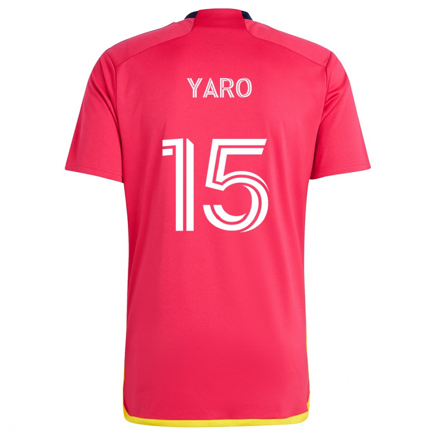 Men Football Joshua Yaro #15 Red Blue Home Jersey 2024/25 T-Shirt Za