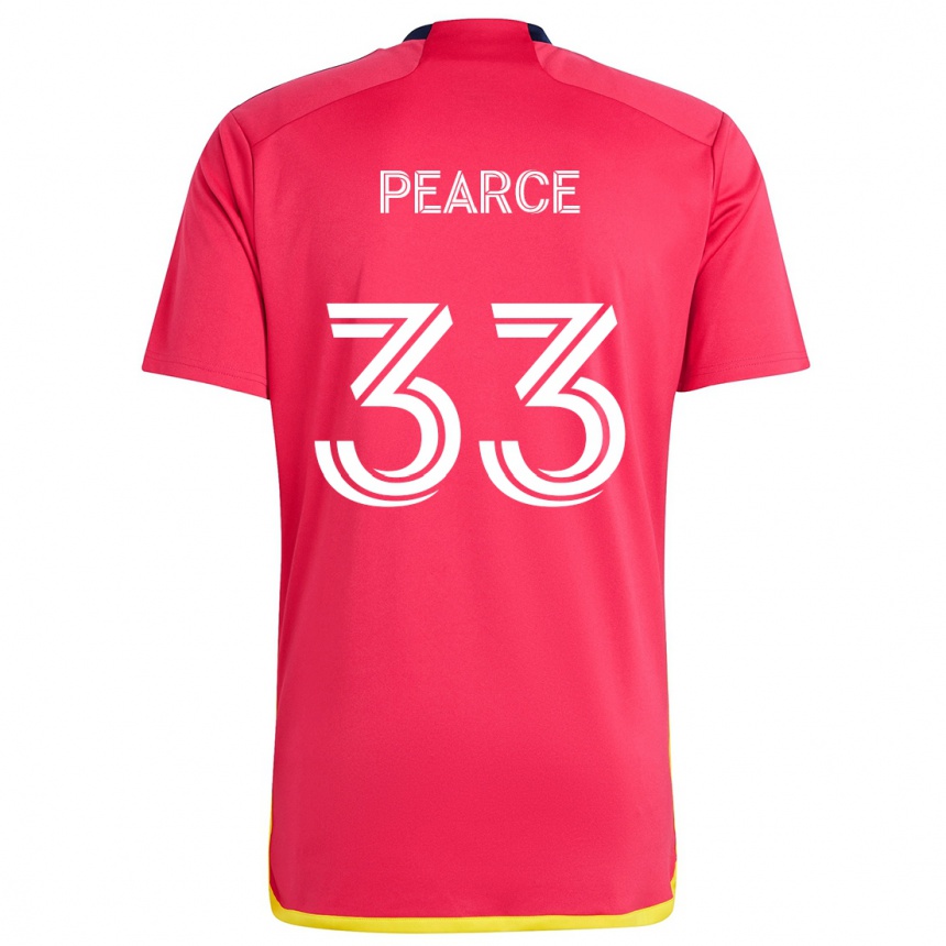 Men Football Tyson Pearce #33 Red Blue Home Jersey 2024/25 T-Shirt Za