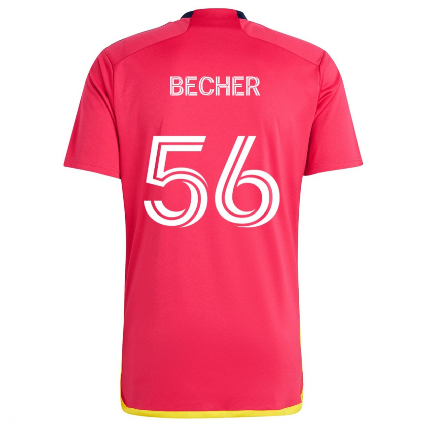 Men Football Ryan Becher #56 Red Blue Home Jersey 2024/25 T-Shirt Za