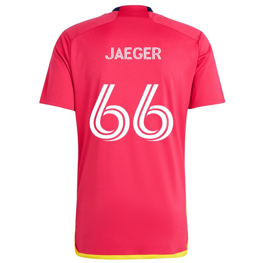 Men Football Kai Jaeger #66 Red Blue Home Jersey 2024/25 T-Shirt Za