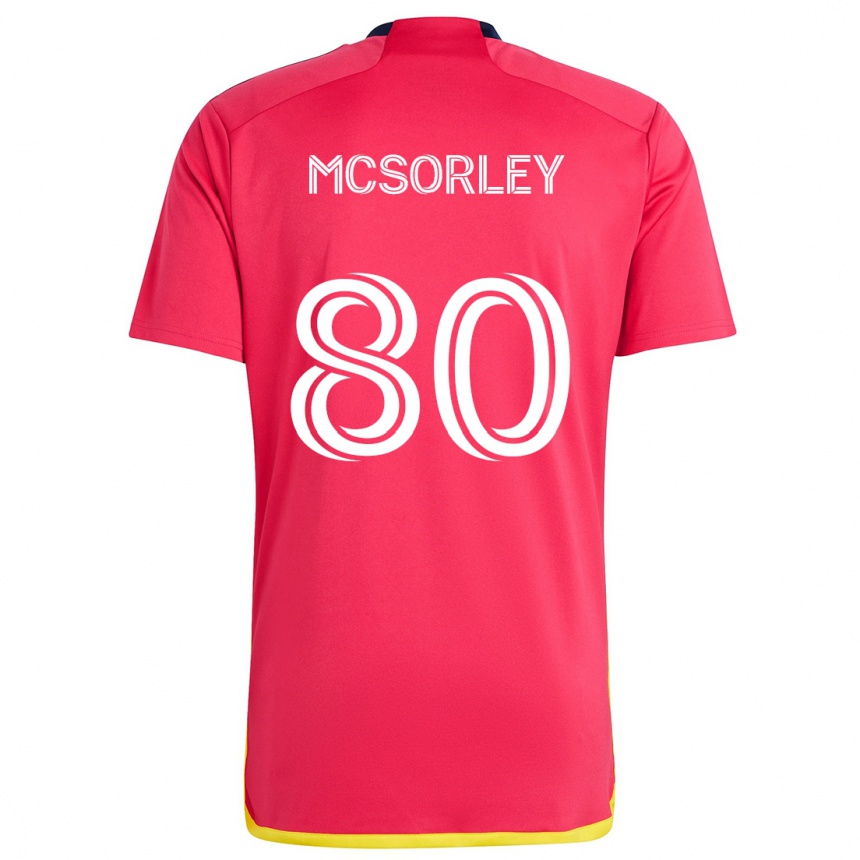 Men Football Brendan Mcsorley #80 Red Blue Home Jersey 2024/25 T-Shirt Za