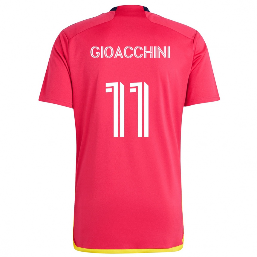 Men Football Nicholas Gioacchini #11 Red Blue Home Jersey 2024/25 T-Shirt Za