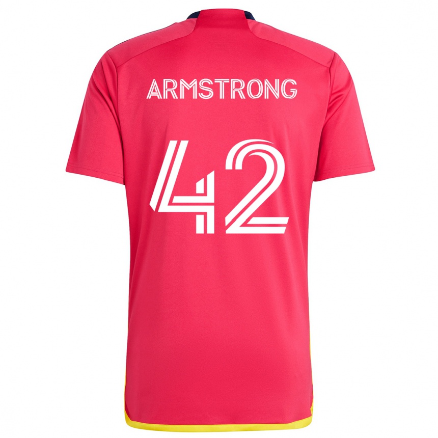 Men Football Ezra Armstrong #42 Red Blue Home Jersey 2024/25 T-Shirt Za