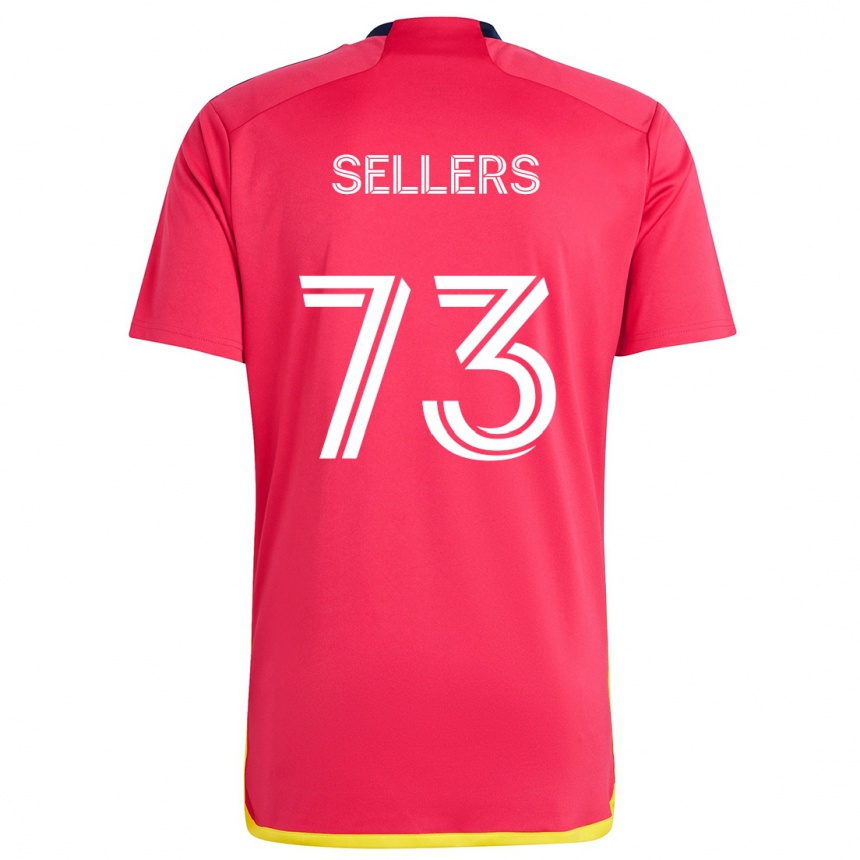 Men Football Braydon Sellers #73 Red Blue Home Jersey 2024/25 T-Shirt Za