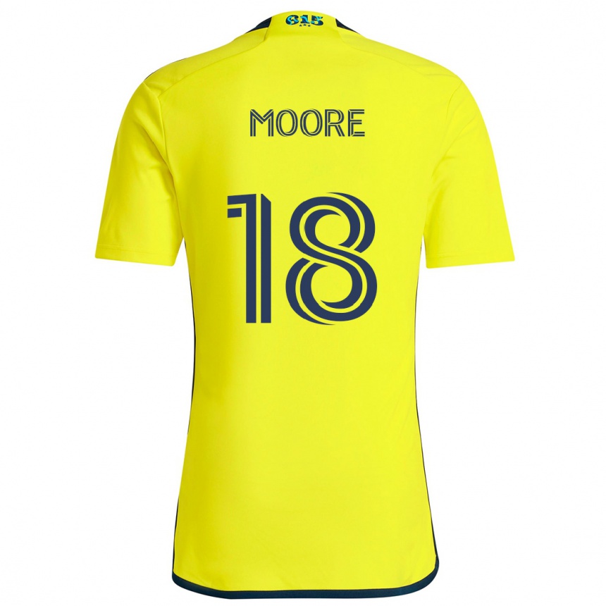 Men Football Shaq Moore #18 Yellow Blue Home Jersey 2024/25 T-Shirt Za