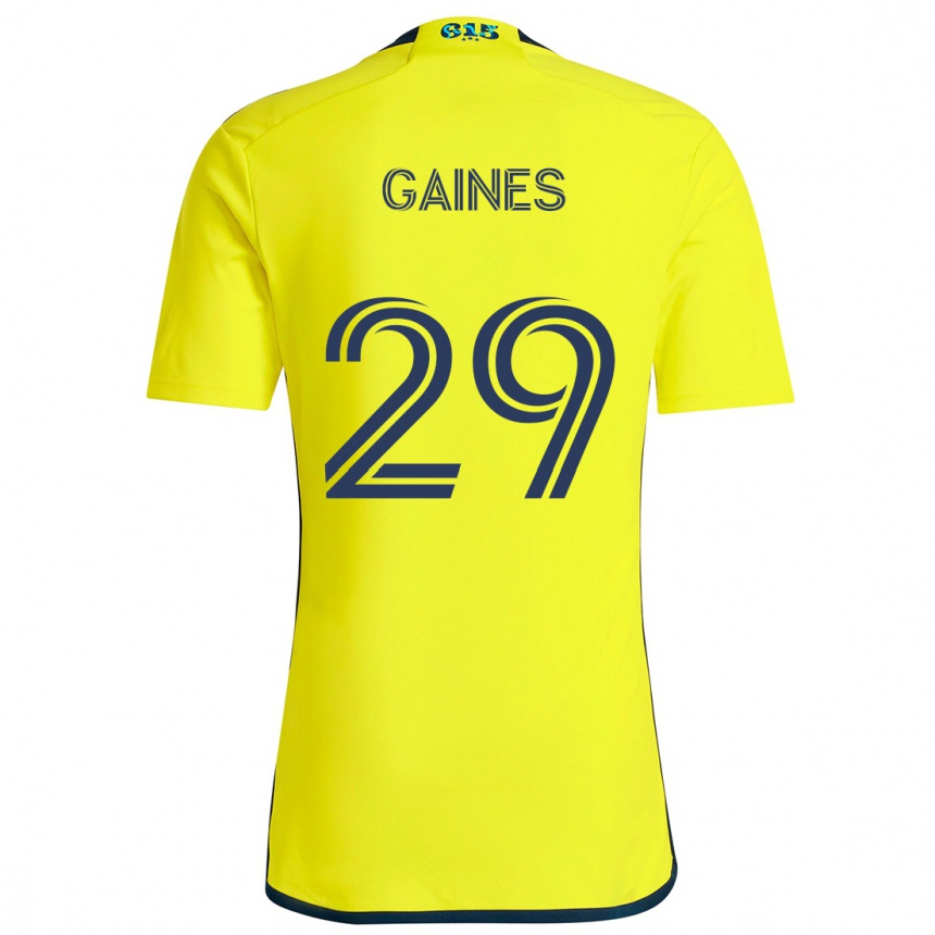 Men Football Julian Gaines #29 Yellow Blue Home Jersey 2024/25 T-Shirt Za