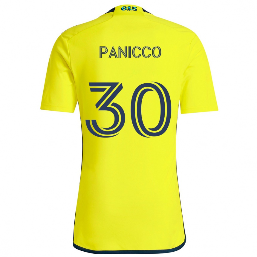 Men Football Elliot Panicco #30 Yellow Blue Home Jersey 2024/25 T-Shirt Za