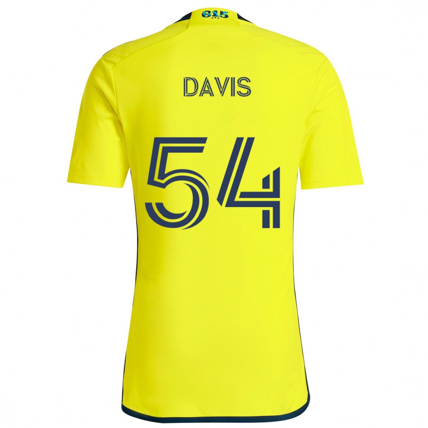 Men Football Sean Davis #54 Yellow Blue Home Jersey 2024/25 T-Shirt Za