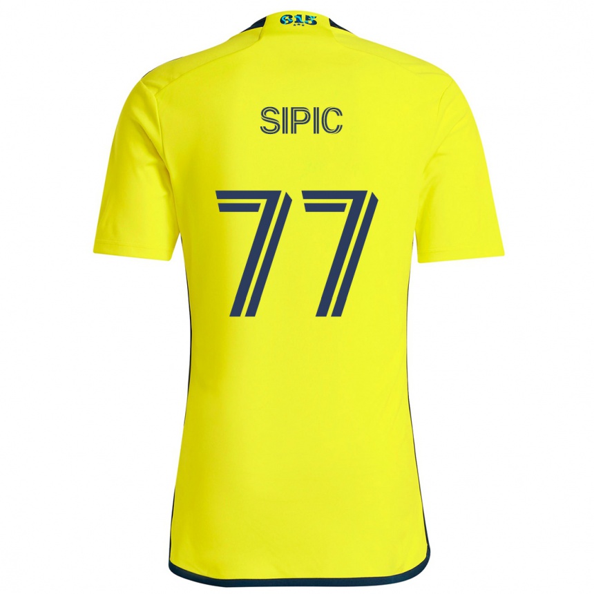 Men Football Adem Sipić #77 Yellow Blue Home Jersey 2024/25 T-Shirt Za