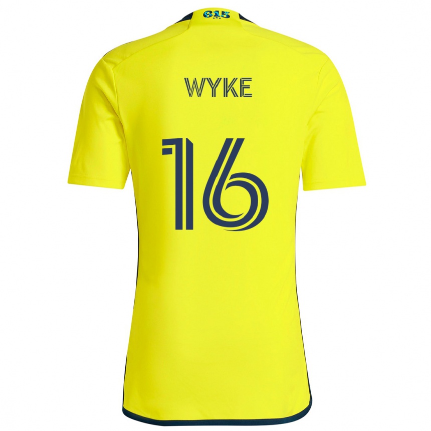 Men Football Laurence Wyke #16 Yellow Blue Home Jersey 2024/25 T-Shirt Za