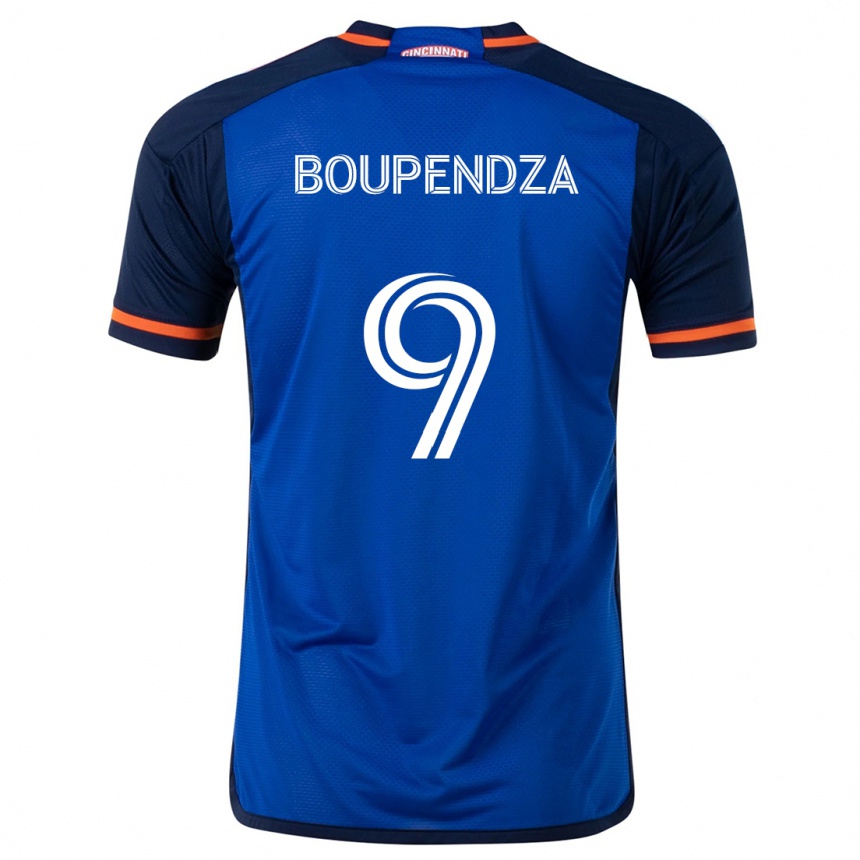 Men Football Aaron Boupendza #9 Blue White Home Jersey 2024/25 T-Shirt Za