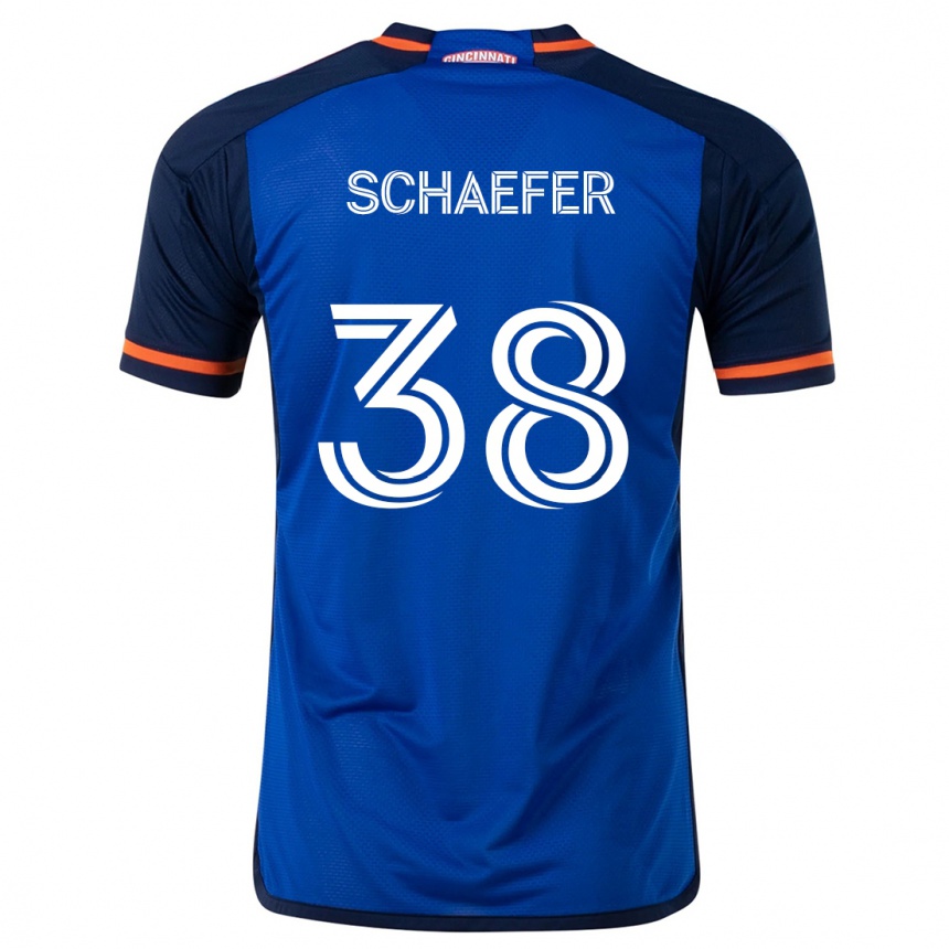 Men Football Brian Schaefer #38 Blue White Home Jersey 2024/25 T-Shirt Za